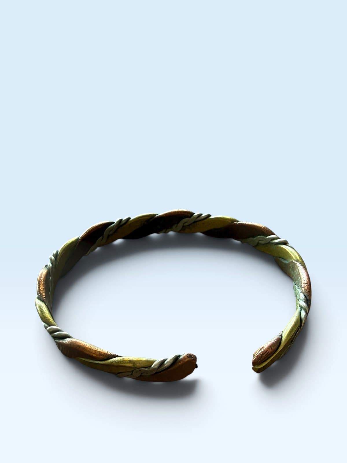 Twisted Mixed Metal Cuff Bracelet - Copper & Silver Tone