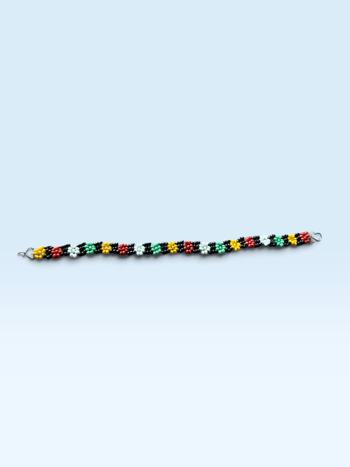 Beaded Flower Chain Bracelet - Multicolor Seed Beads