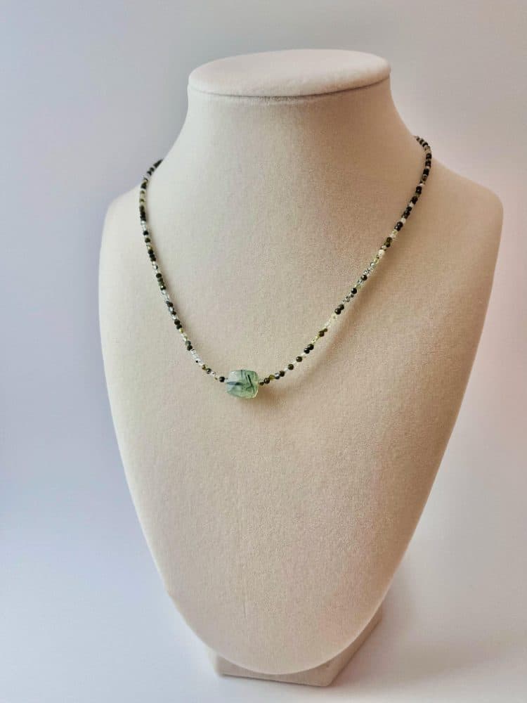 Green Prehnite Crystal Necklace