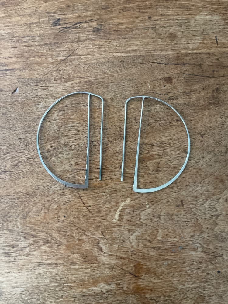 Geometric Dangle Earrings, Sterling Silver