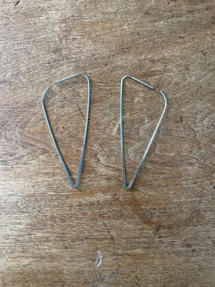 Geometric Wire Hoop Earrings - Silver Tone