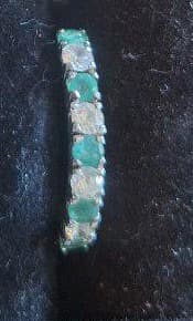 Green & Clear CZ Eternity Band Ring