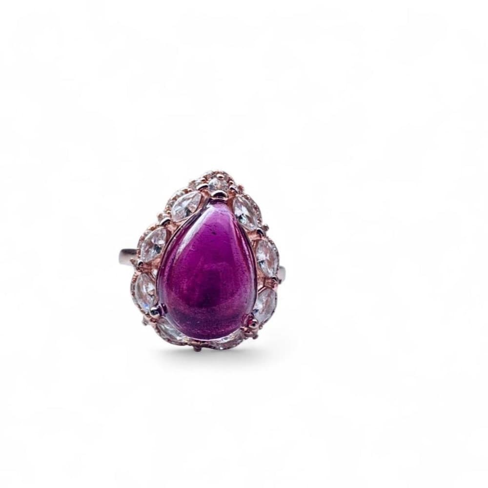 Natural Rare Purple Garnet Ring in S925 Sterling Silver