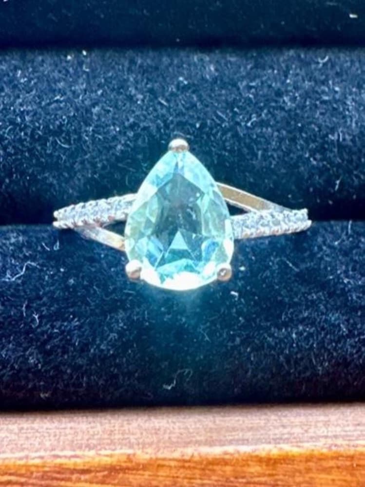 Natural Afghan Paraiba Tourmaline Ring in S925 Sterling Silver