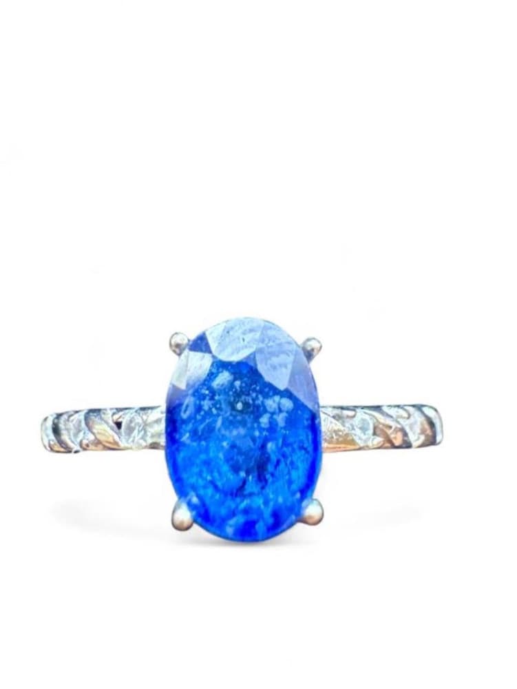 Natural Royal Blue Sapphire Ring in S925 Sterling Silver
