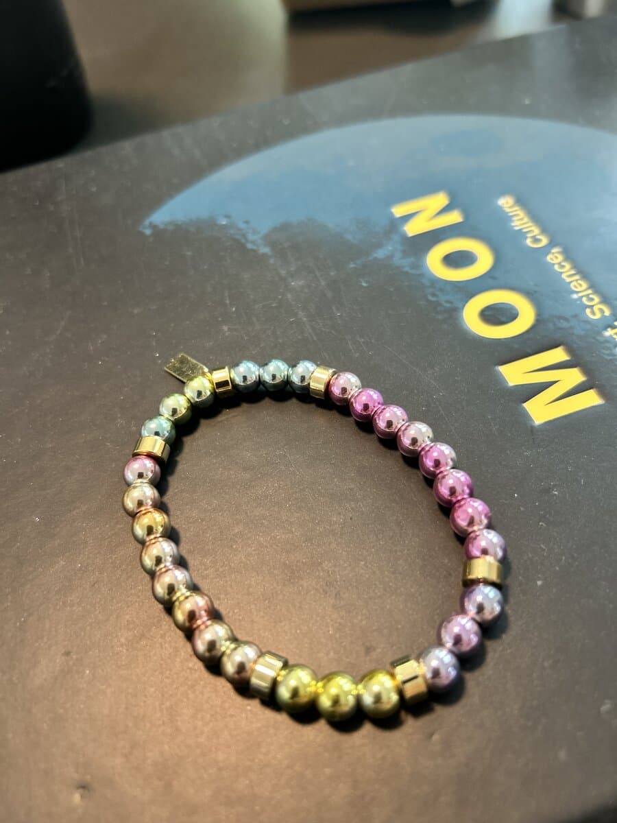 Iridescent Ombre Bead Stretch Bracelet