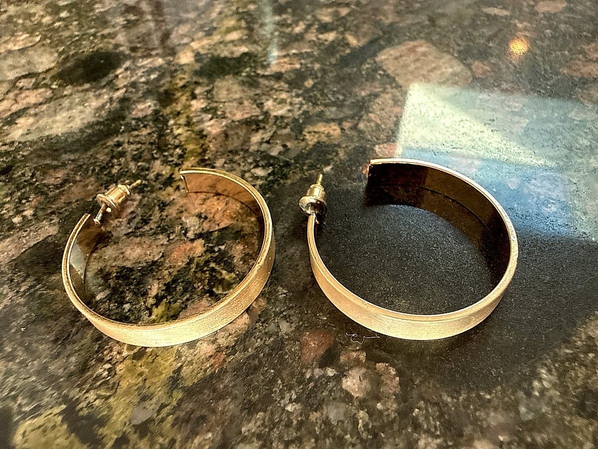 Gold Tone Hoop Earrings - Brushed Finish