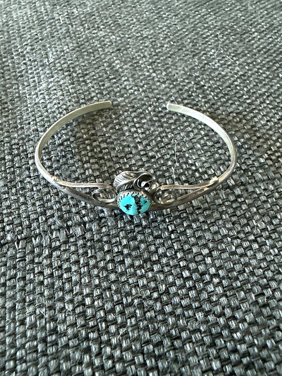 Sterling Silver Turquoise Cuff Bracelet Southwestern Style