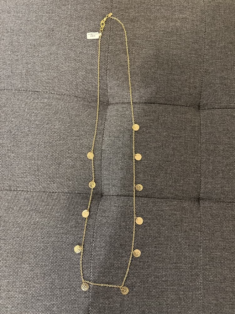RACHEL Gold Tone Disc Station Necklace