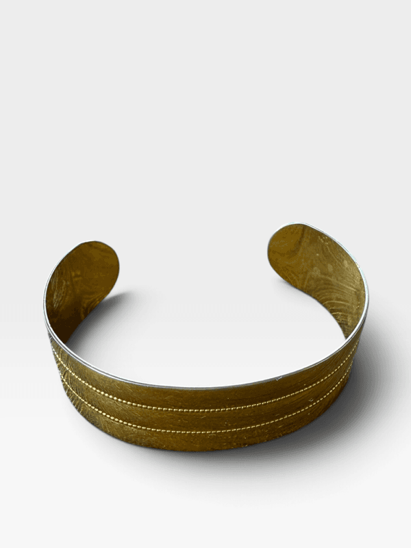 Monet Gold Tone Cuff Bracelet with Textured Bands