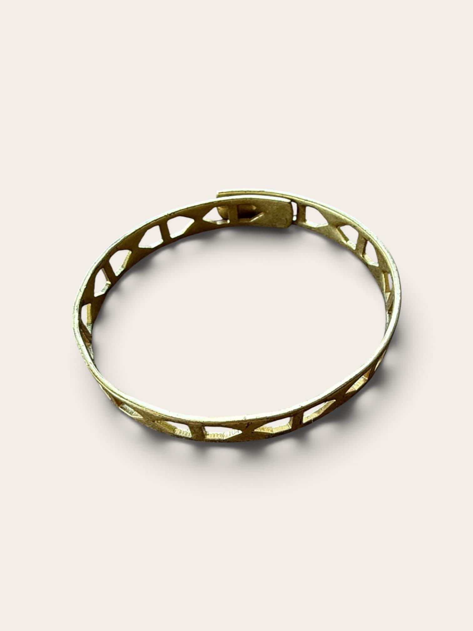 Geometric Cutout Gold Tone Cuff Bracelet
