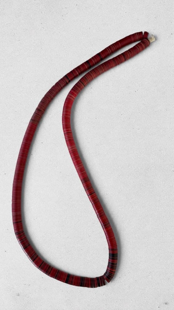 Red and Black Disk Bead Necklace - Tribal Style