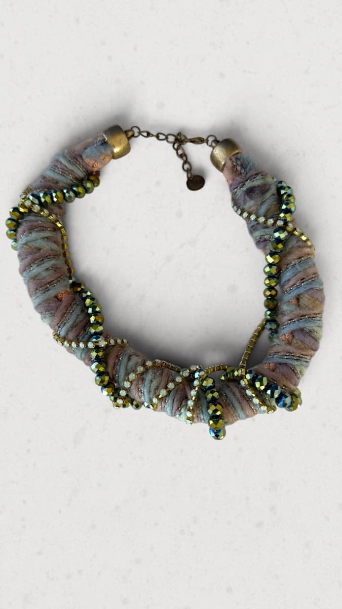DIMITRIADIS Pastel Yarn Wrapped Choker Necklace