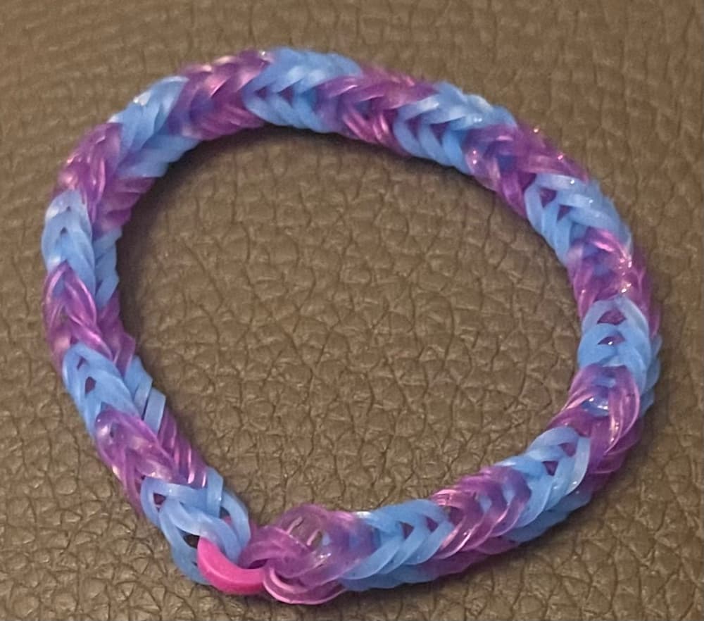 Purple and Blue Loom Band Bracelet