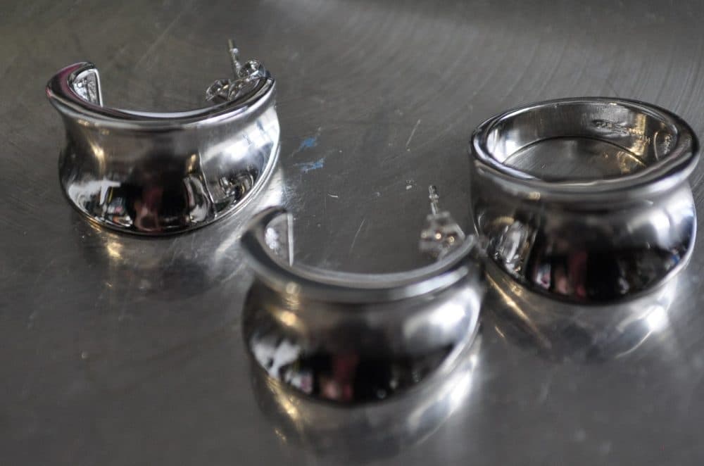 Sterling Silver Hoop Earrings & Ring Set