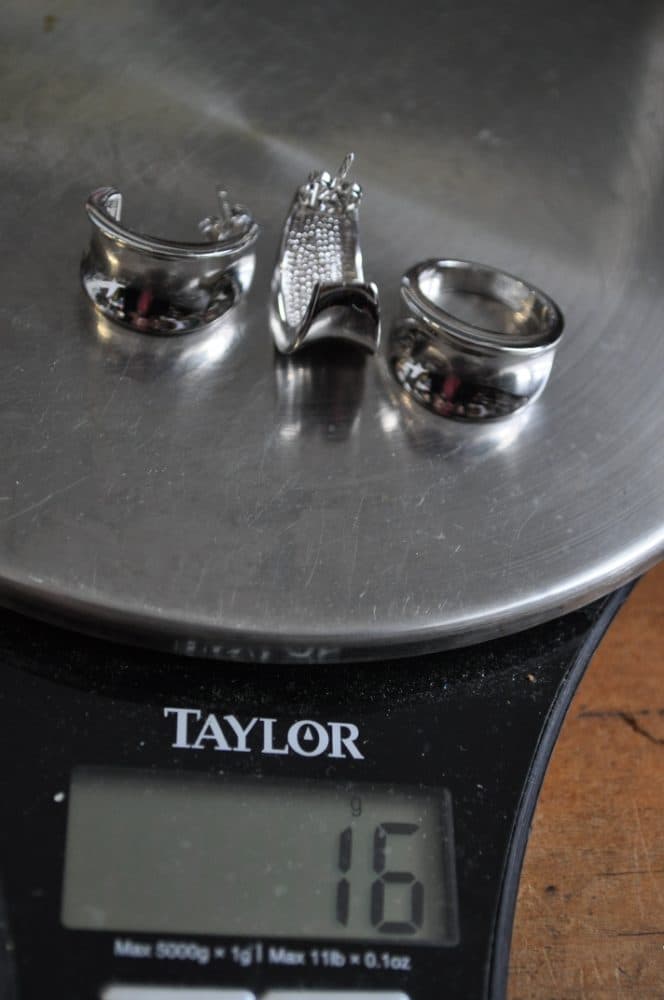 Sterling Silver Hoop Earrings & Ring Set