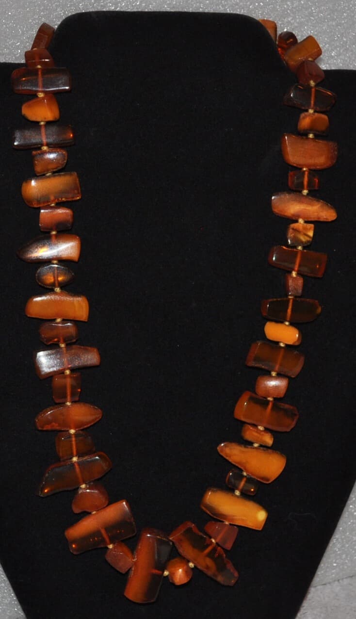 vintage Baltic Amber Some mixed colors Egg Yolk Butterscotch Necklace 33 grams