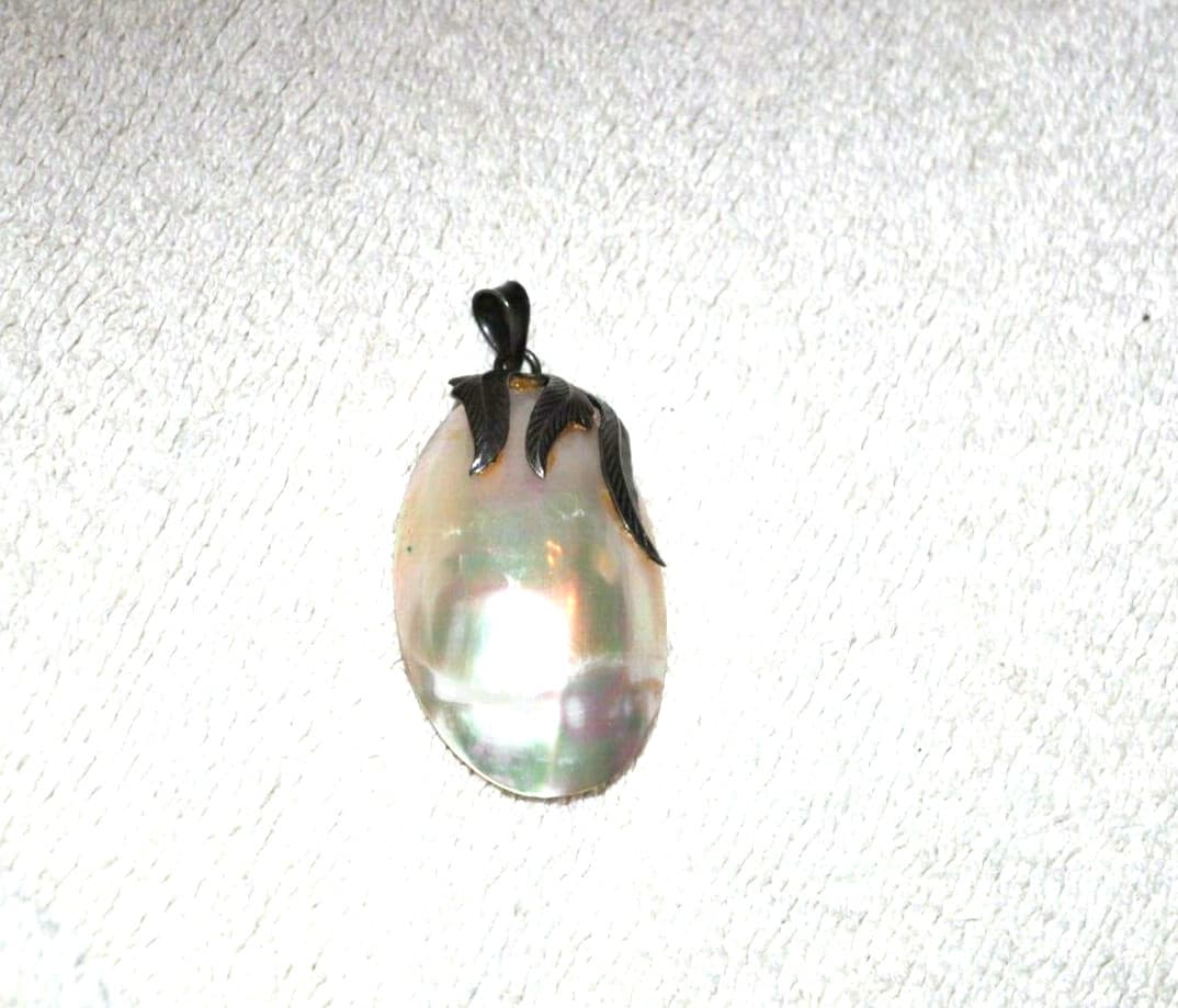 Natural Baroque Cultured Freshwater Pearl Sterling Silver Pendant