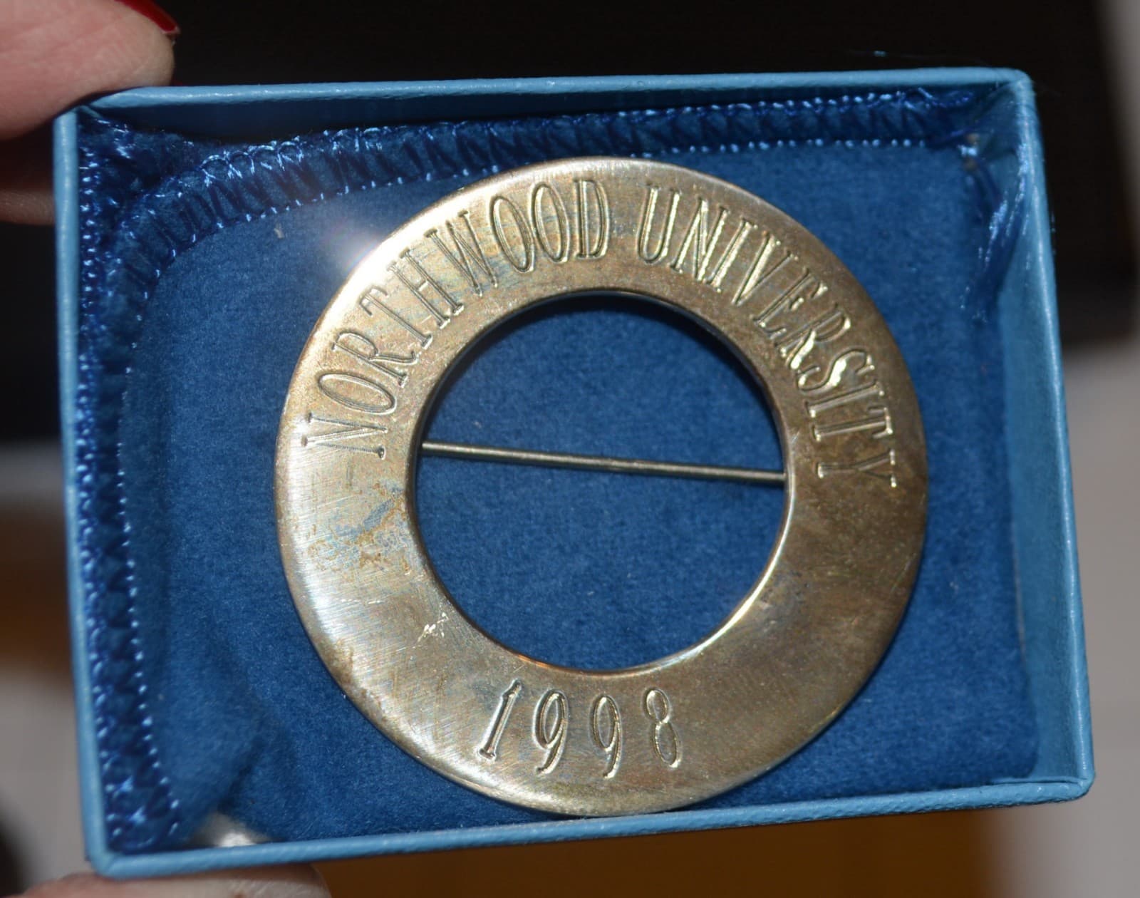 NORTHWOOD UNIVERSITY FLORIDA STERLING SILVER CIRCLE PIN 1998 10 grams