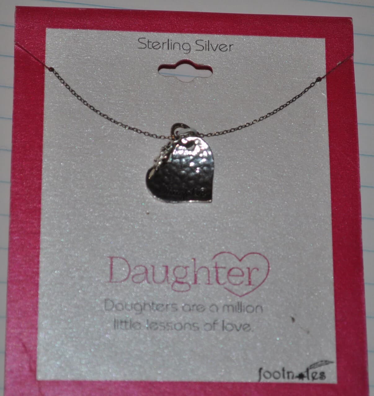 NEW NWT HEART daughter necklace sterling silver footnotes designer 1 in million