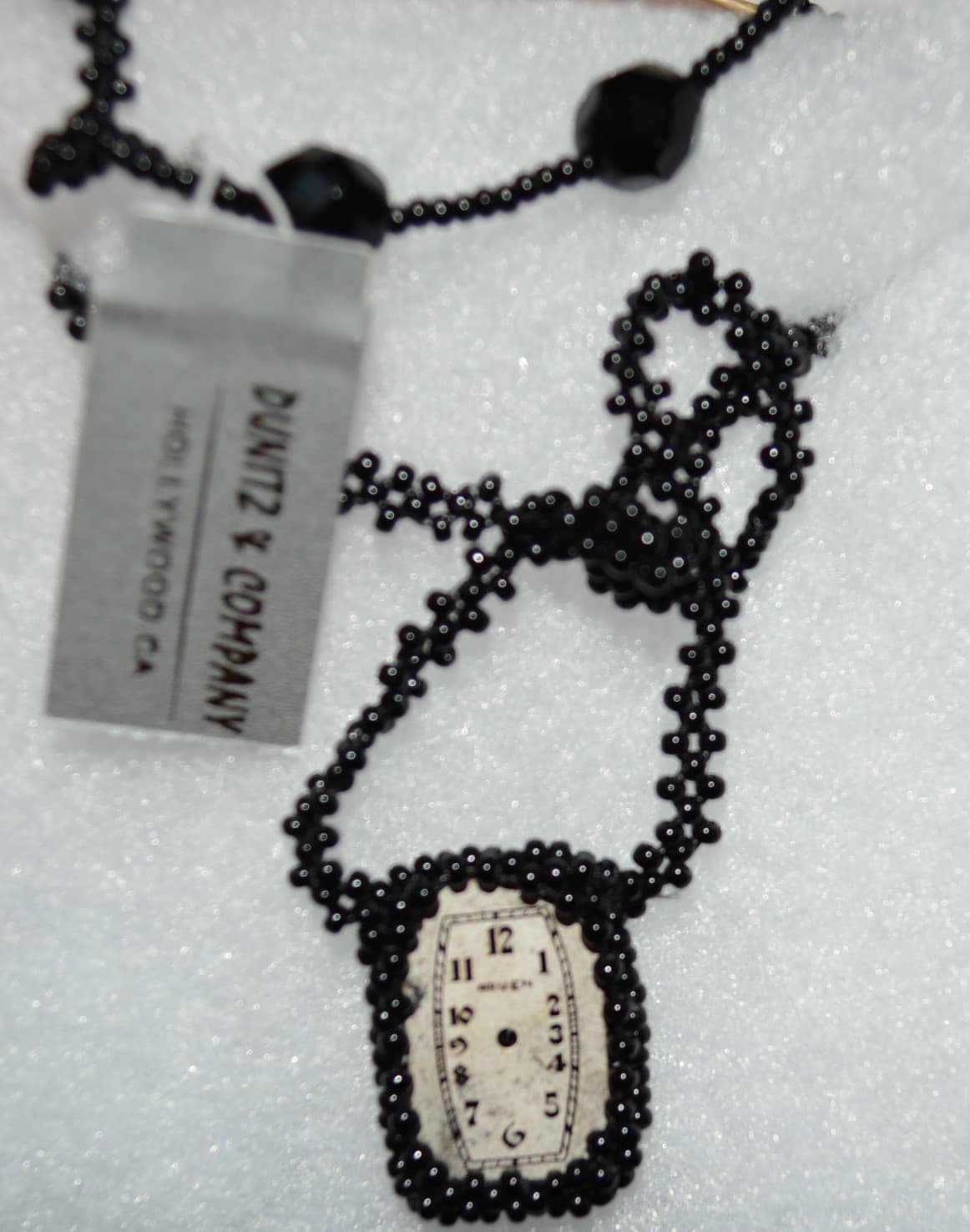 NEW NWT dunitz $ co watch face beaded necklace