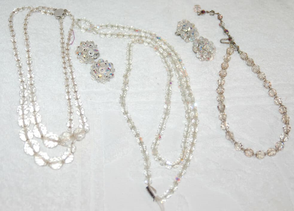VINTAGE CRYSTAL RHINESTONE LOT laguna earrings necklace sets collection