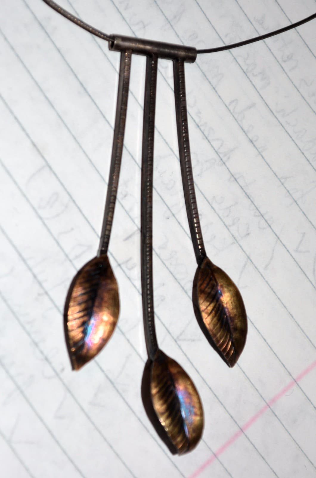 JAMIE CASSAVOY Oxidized 925 LEAF STUDIO NECKLACE artist signed piece