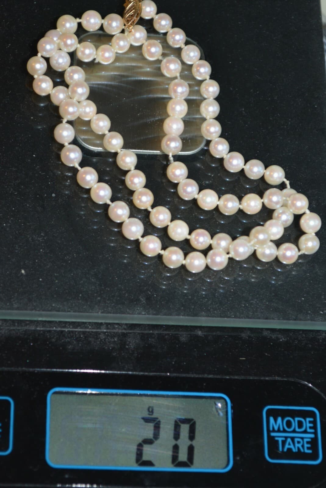 genuine round pearls Pearl 18" Necklace with a 14K Gold closure