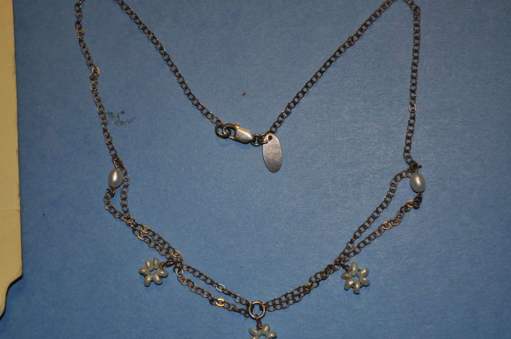 Amerigo Sterling Silver Signed pearl necklace lovely elegant valentine sweety