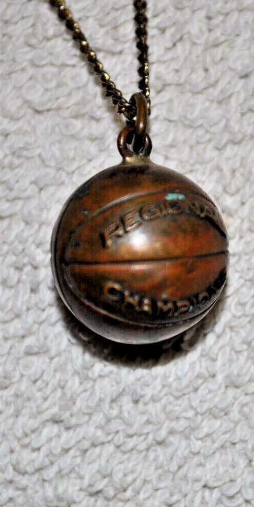 VINTAGE regional champions round estate BASKETBALL PENDANT CHARM