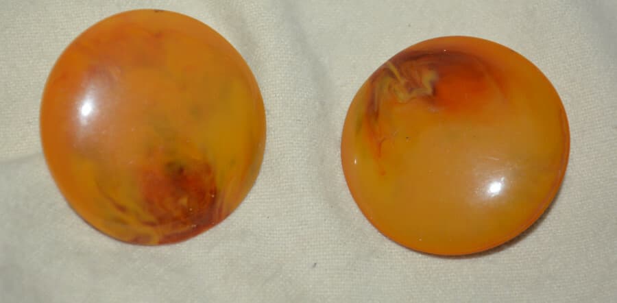 vintage Swirl Bakelite Disc clip on Earrings larger giant fun Bakelite Jewelry