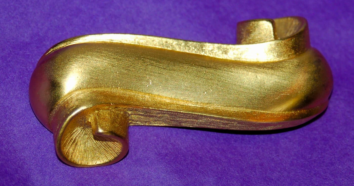 Vintage Designer SIGNED Givenchy Gold-Tone Rose Ribbon Statement Brooch Pin