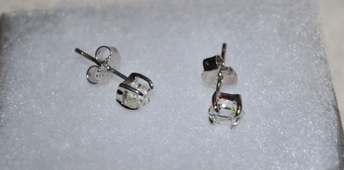 NEW Herkimer Sterling Silver "Diamond" Quartz Stud Earrings