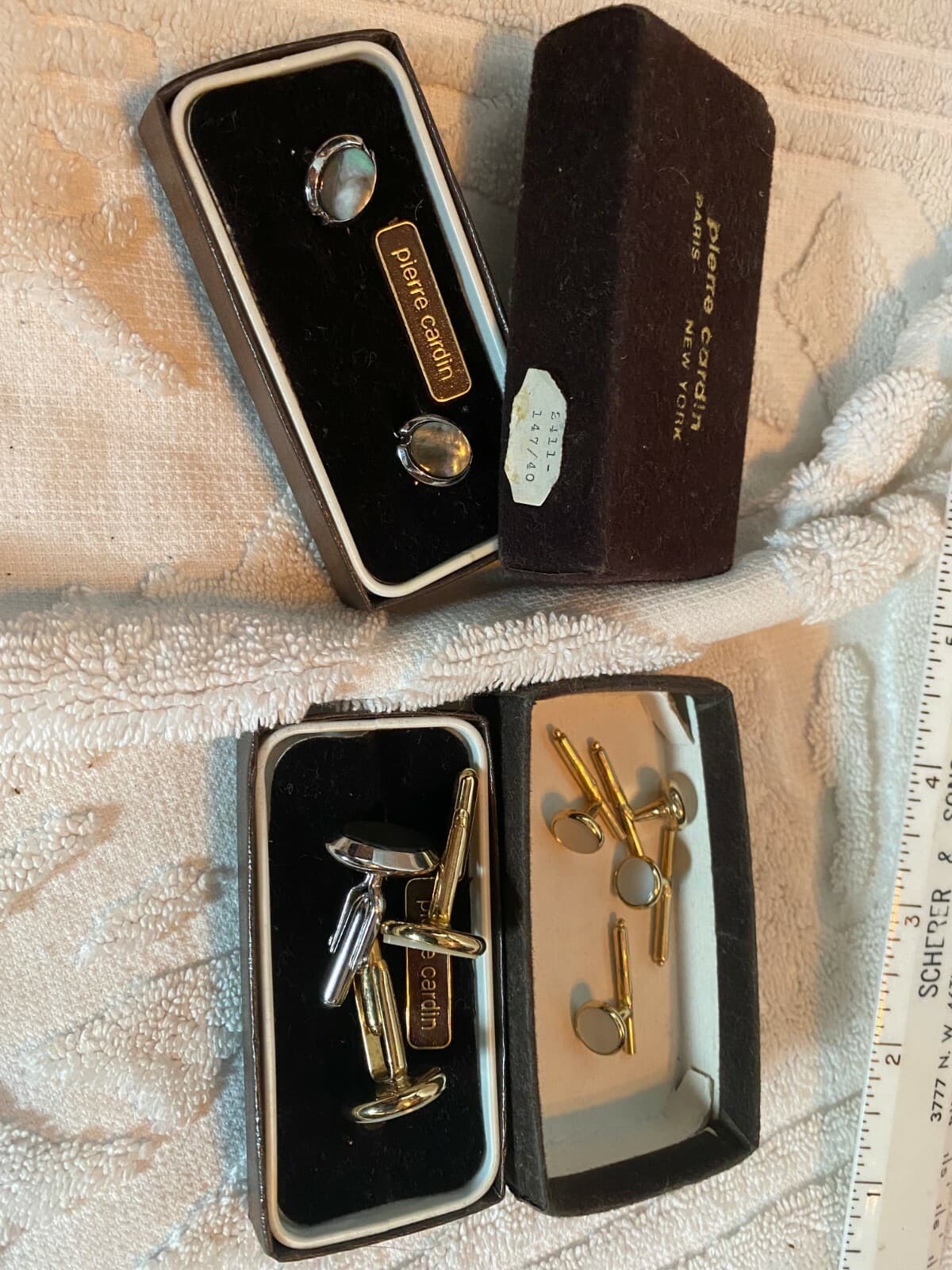 Designer Cuff Links Tuxedo Studs Set Pierre Cardin Cufflinks Waistcoat Buttons