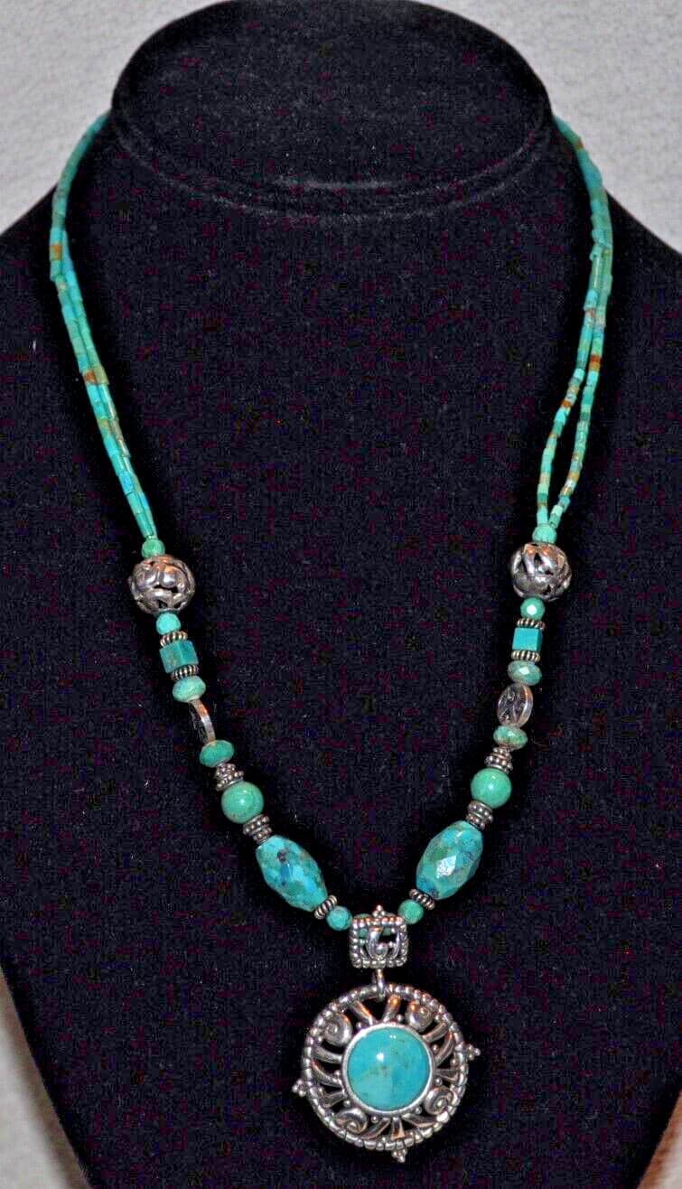 Vintage BARSE signed Sterling Silver Turquoise Necklace
