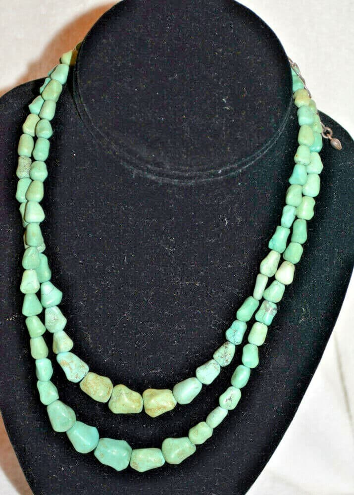 Stunning DTR Jay King Sterling Silver Double Strand Turquoise Necklace 18" 16"