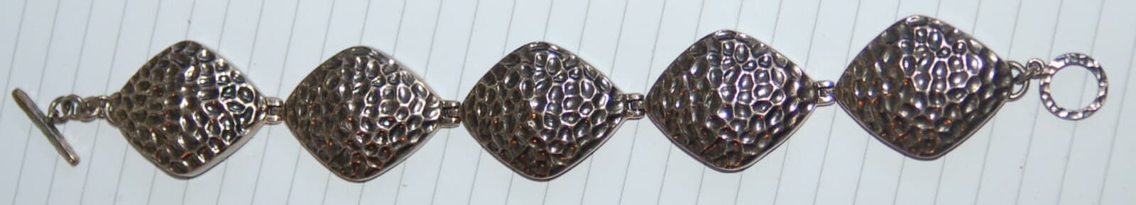 925 sterling silver hammered link bracelet 27 grams dp DOUG PAULUS signed