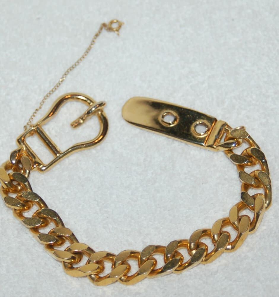 Cadoro Vintage belt chain buckle Bracelet Gold