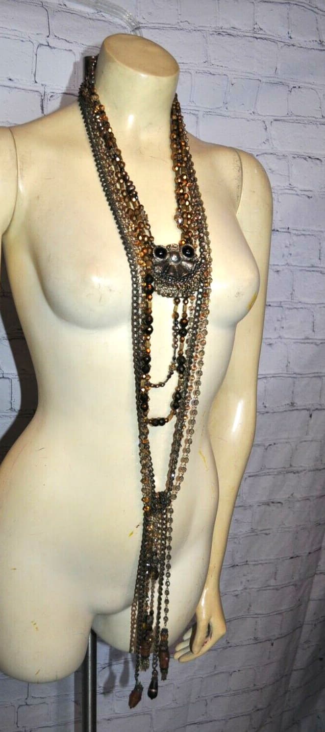 MAYA EVANGELISTA SIGNED DESIGNER layered vintage original NECKLACE