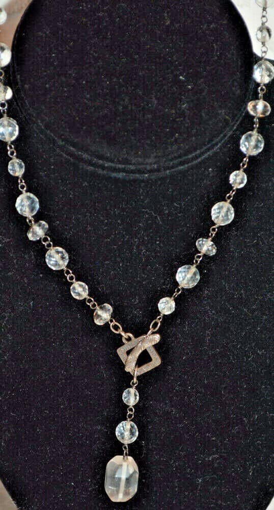 Silpada N1503 Retired Sterling Silver Glass Nugget Toggle 35" Long Necklace $129