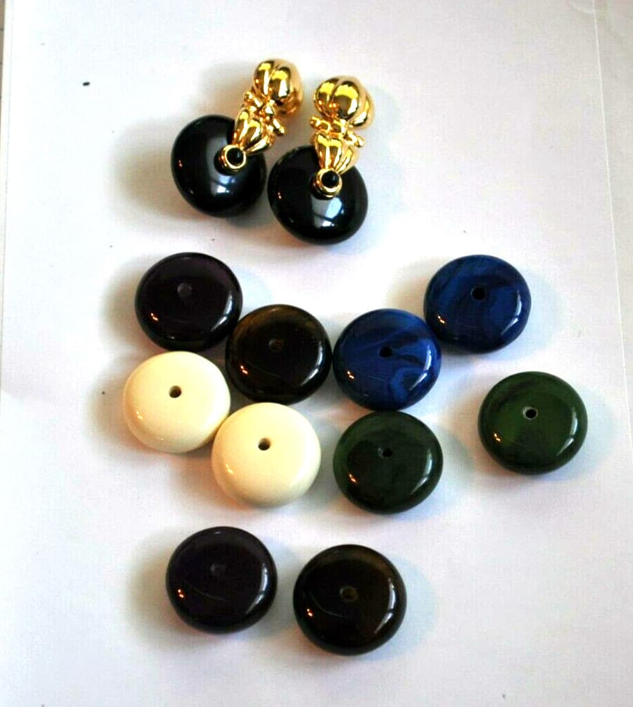 Vintage Joan Rivers Classic Clip On Earrings DANGLE Interchangeable VERY RARE
