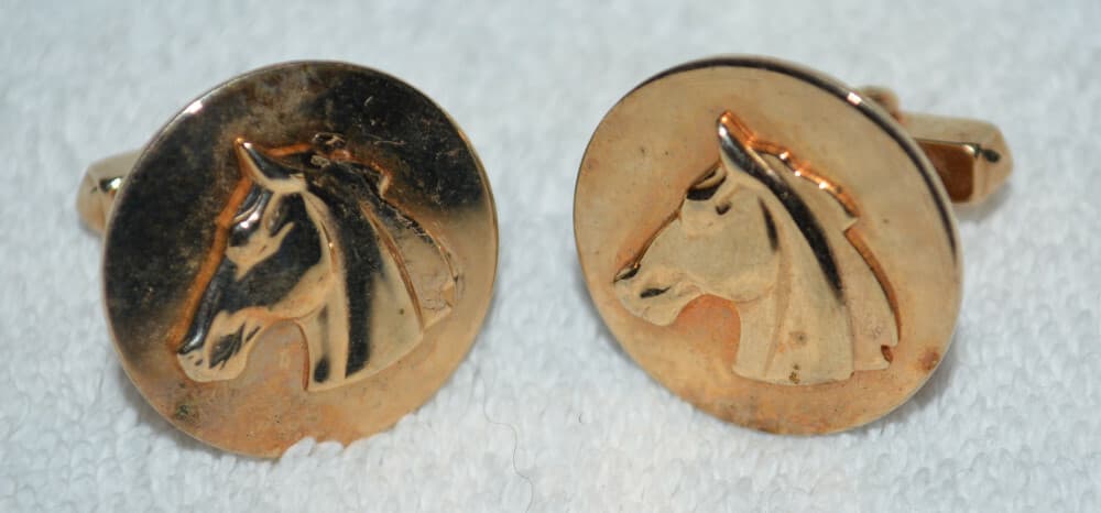SWANK horse head cufflinks cuff links very retro cool