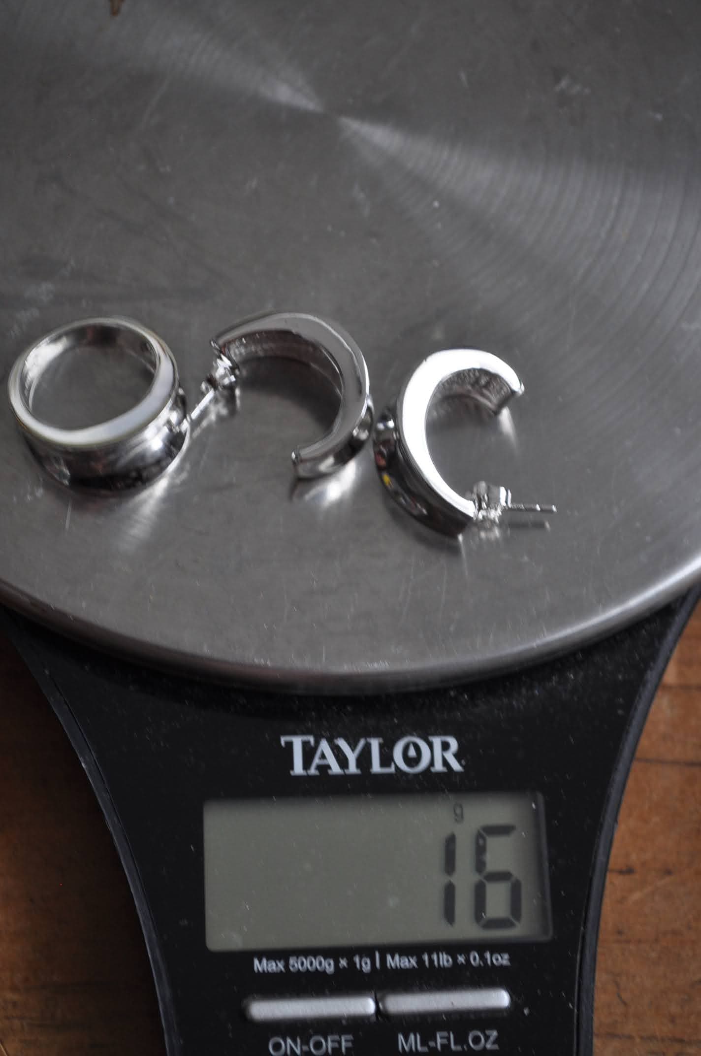 Sterling Band Ring + Huggie Hoop Set