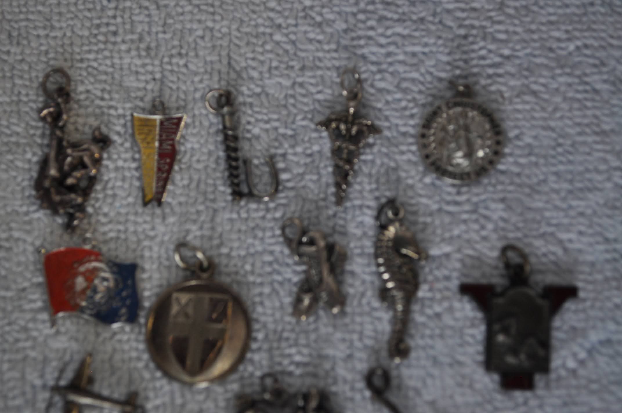 Vintage Charm Lot, ~18 Sterling & Silver Charms