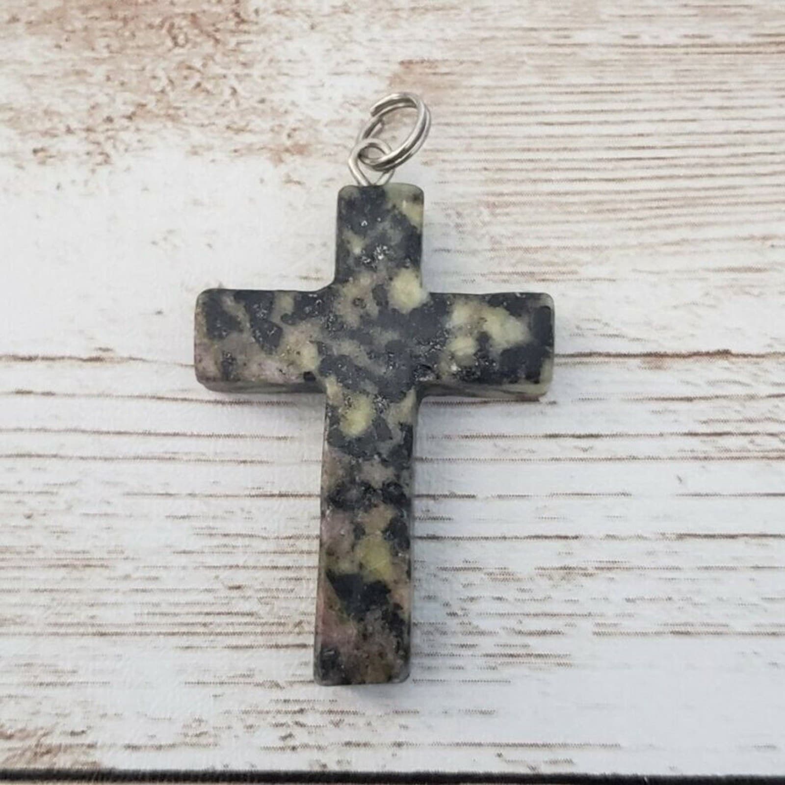 Vintage Pendant - Stone Cross Pendant