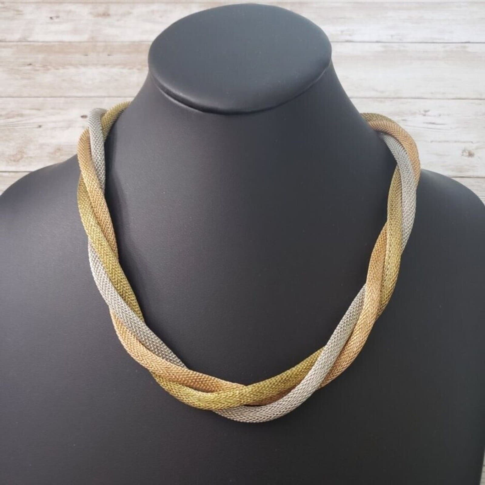 Vintage Necklace - Tri Color Twist with Magnetic Closure