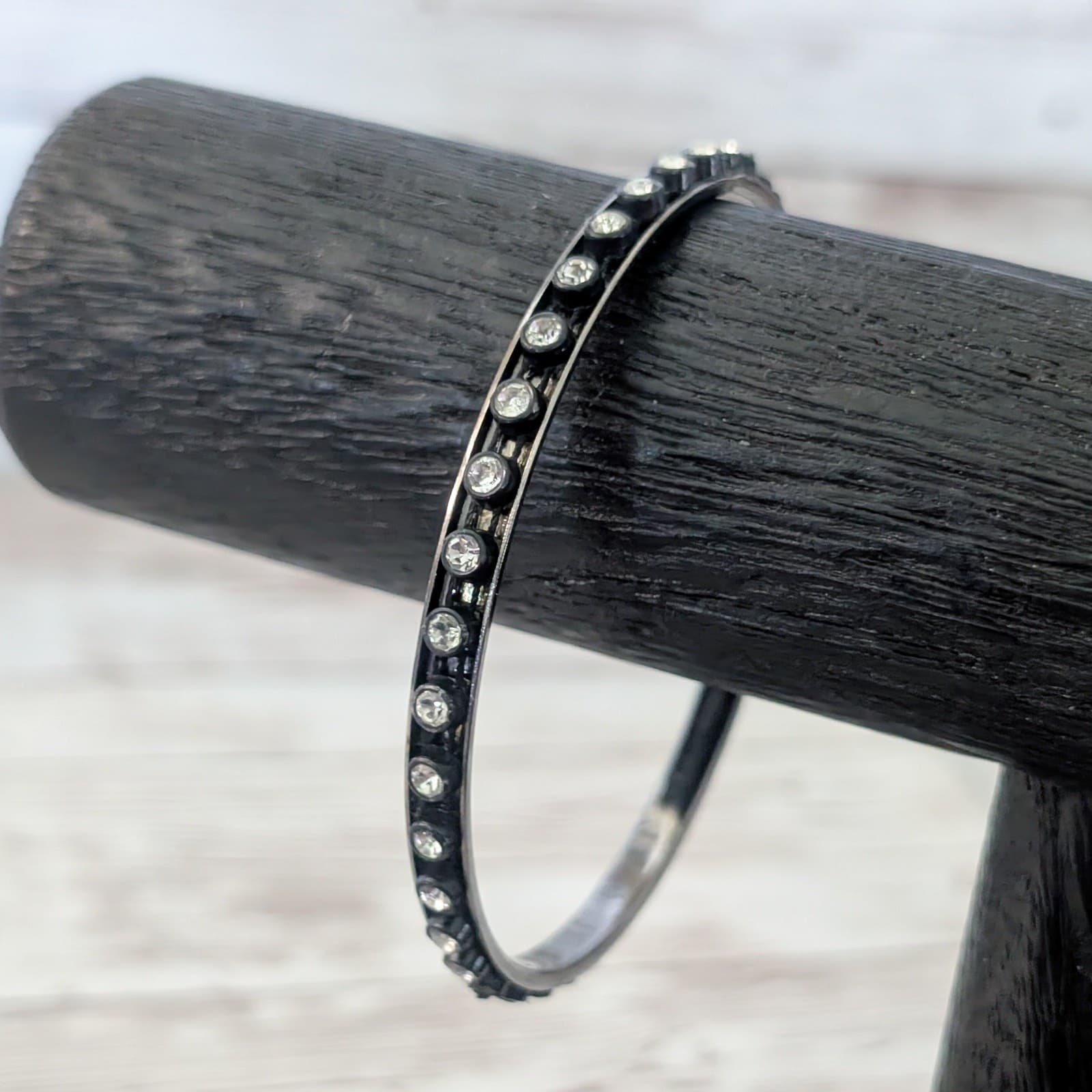 Vintage Bracelet with Clear Gems - 8.25"