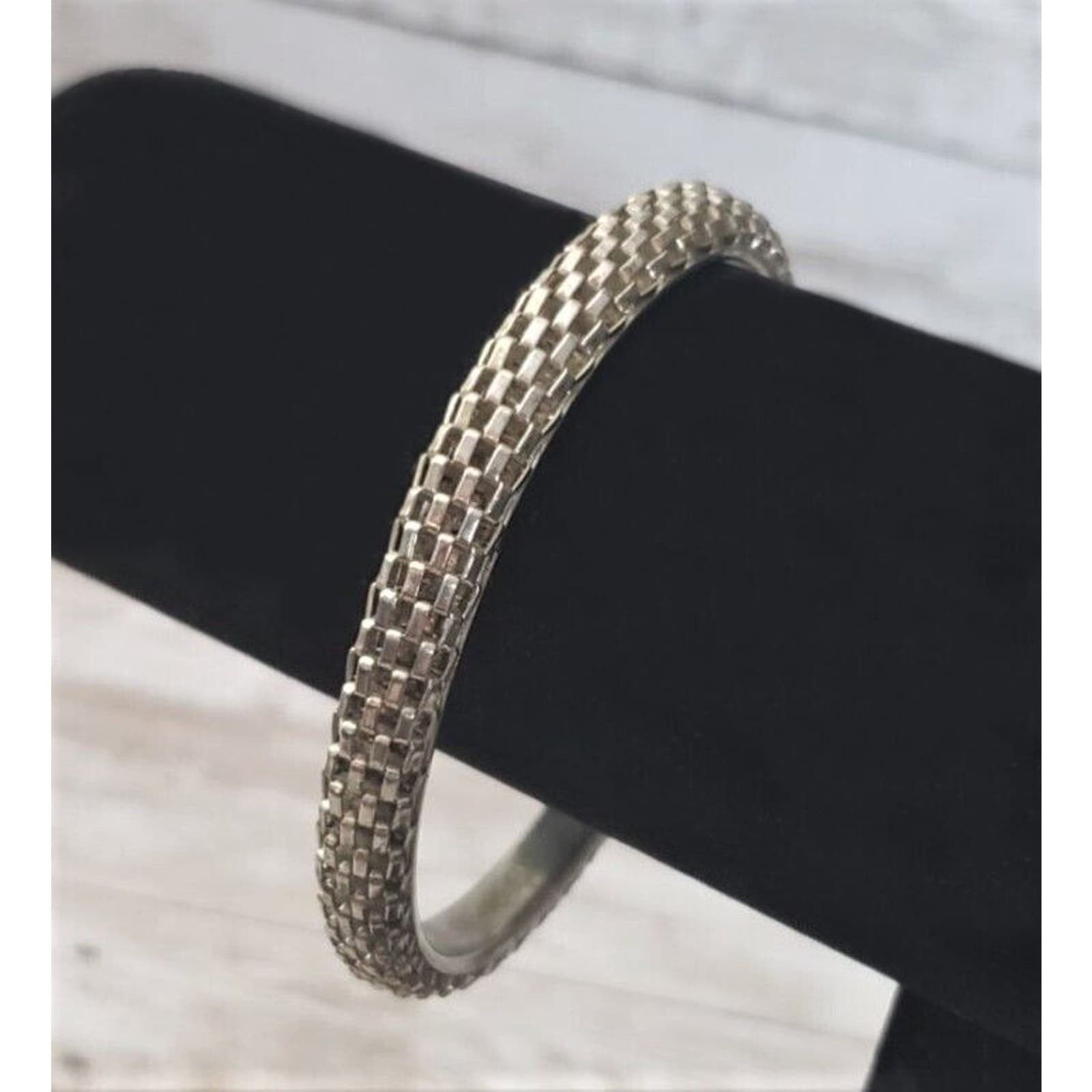 Vintage Bracelet / Bangle Silver Tone Chain Like Design
