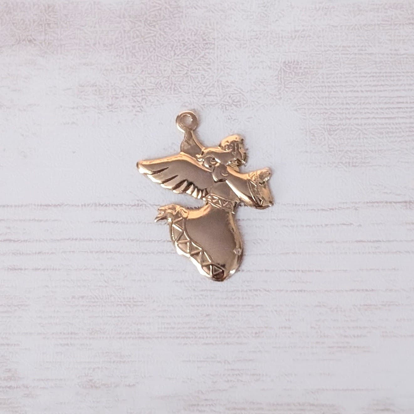 Gold Tone Angel Pendant - 1" - No Chain Included