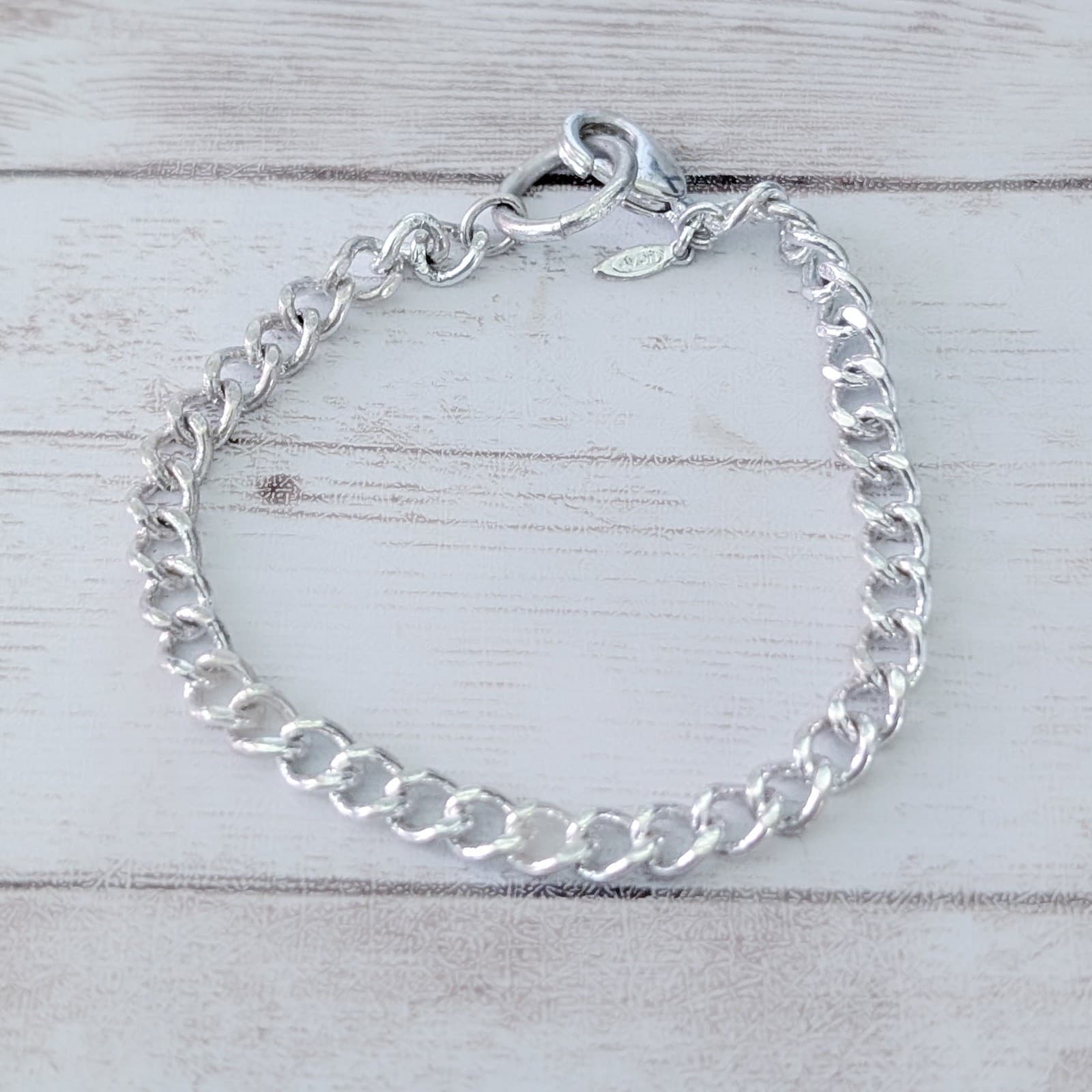 Vintage Silver Tone Chain Bracelet - Tag Reads SP